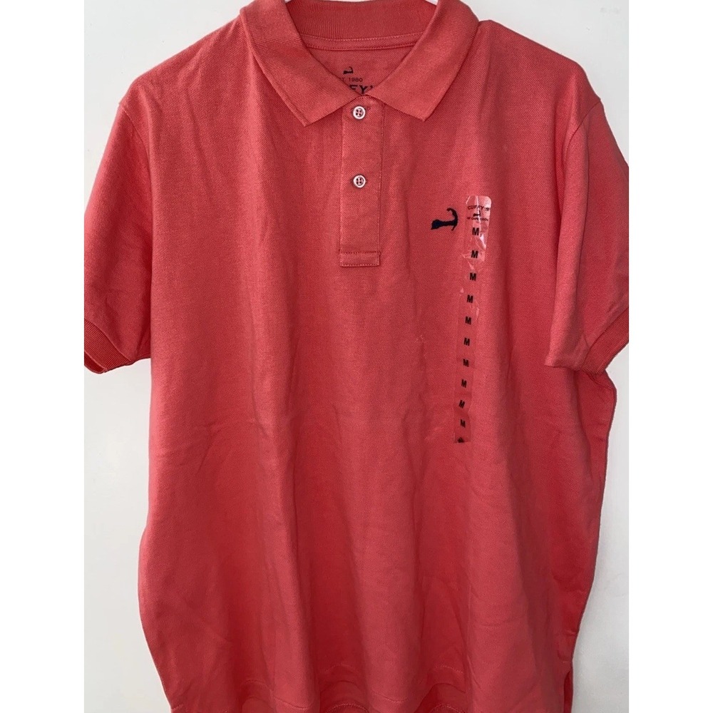 New  Golf Polo Mens Medium Preppy Orange Cuffys Cape Cod Coastal